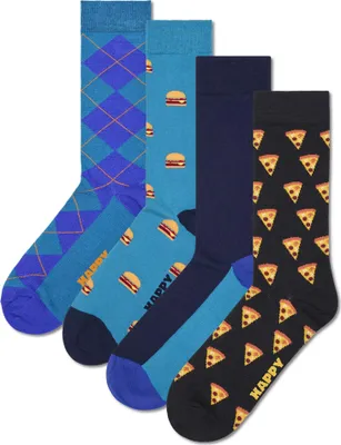 Produktbild von Happy Socks Uni Socken, 4er Pack - Everyday Crew, Geschenkbox, Baumwoll-Mix Food 36-40
