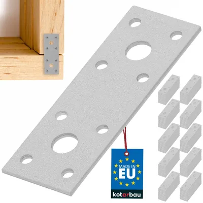Imagen del producto de KOTARBAU: Placas de conexión para techos, conectores planos, conectores de madera, 100 x 35 mm, color plateado, galvanizados
