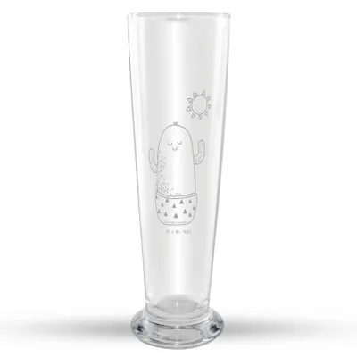 Produktbild von Mr. & Mrs. Panda Weizenglas Kaktus Sonne - Transparent - Geschenk, Mr Mrs, Motivation, glücklich, Weizen Glas, Freundin, Geschenkidee, Bier, Kakteen, Weißbierglas