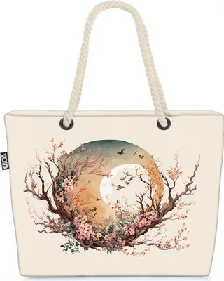 Produktbild von VOID Japan Landschaft Mond Natur Strandtasche Shopper 58x38x16cm 23L XXL Einkaufstasche Tasche Reisetasche Beach Bag
