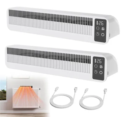 Zdjęcie produktu dla Zestaw dwóch wentylatorów grzejnikowych YARDIN – obniża koszty ogrzewania, zużycie energii 3W, bezprzewodowy, akumulator 5200mAh, poniżej 45dB
