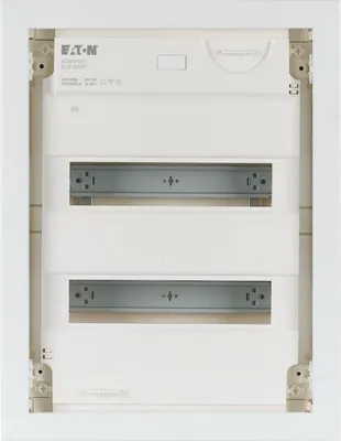 Zdjęcie produktu dla KLV-24UPS-SF - Mała rozdzielnica podtynkowa, 2-rzędowa, drzwi z blachy stalowej, superpłaska 178817 Eaton