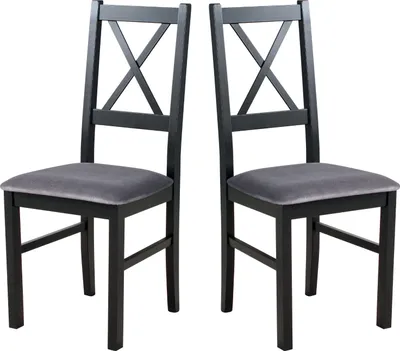 Produktbild von Esszimmerstuhl, Holz Eiche Massiv Stuhl Stühle Küchenstuhl - Set 2x Nilo 10, schwarz