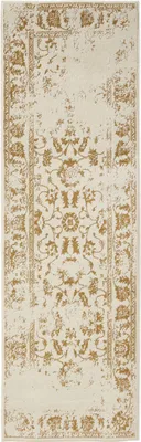 Image de benuta tapis vintage salon Suki Crème/Jaune 80x240 cm couloir tapis de salon chambre doux oriental rectangulaire