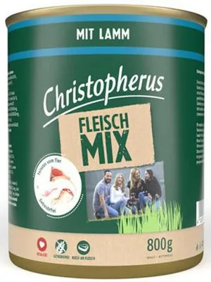 Produktbild von Christopherus Fleischmix mit Lamm 800g, Adult, jede Rasse, Lamm, 800 g, Ohne Soja