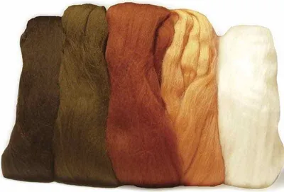 Zdjęcie produktu dla Wełna zgrzebna merino 10 g 5 kolorów
