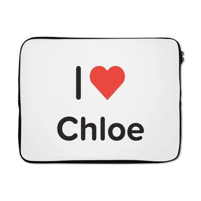 Produktbild von MuchoWow® Laptop Hülle 17 Zoll Laptoptasche Ich liebe - Chloe - Mädchen - Zipper - Schutzabdeckung