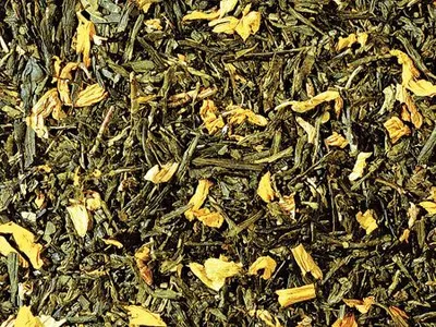 Produktbild von 1 kg Grüntee Sencha Pfirsich aromatisiert