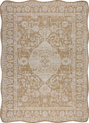 Image de Tapis en sisal ORGANIC 2762 Ornement, cadre naturel / écru – forme irrégulière moderne beige 120x170 cm