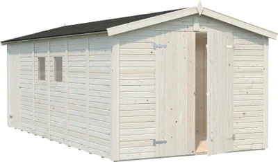 Produktbild von Palmako Gerätehaus Dan 14,7 m² - 16 mm Transparent tauchimprägniert