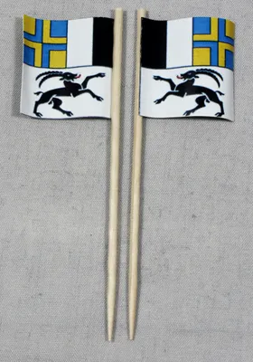 Produktbild von Party-Picker Flagge Graubünden Kanton Schweiz Papierfähnchen in Spitzenqualität 25 Stück Beutel