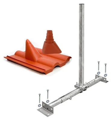 Produktbild von PremiumX X100-48F Dachsparrenmasthalter feuerverzinkt Frankfurter Set rot