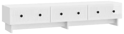 Image de Meuble TV vidaXL, blanc brillant, 147 x 34,5 x 30 cm, aggloméré