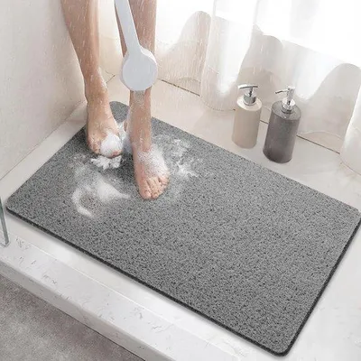 Produktbild von Famanu Antirutsch-Duschmatte 60 x 40 cm - Grau, PVC, schnell trocknend und weich