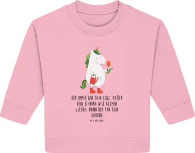 Produktbild von Mr. & Mrs. Panda Organic Baby Pullover Einhorn Gärtner 12. - 18. Monat - Baumwolle Pink - Geschenk, Garten, Bullover, Blume, Unicorn, Freundin, Stiefel, Gießkanne
