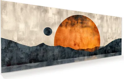 Produktbild von Glasbild 100x40cm in XXL für Wohnzimmer, Schlafzimmer Motiv Sonnenuntergang Kunst