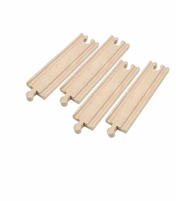 Produktbild von Woody Zubehör Schienen, passt für alle gängigen Holzeisenbahnen. 4 gerade Holzschienen