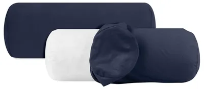 Productafbeelding van Set van 2 kussenslopen van katoen – jersey – ongeveer 40 x 15 cm, marineblauw
