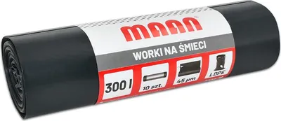 Zdjęcie produktu dla Worki na śmieci 300 l, 10 szt., CZARNE