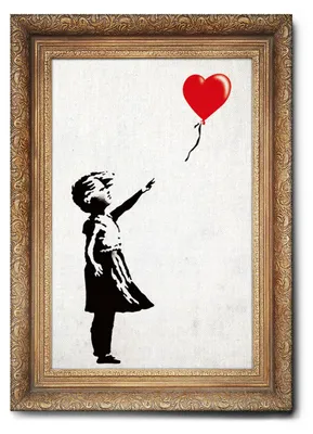 Immagine prodotto di Giallobus - Bimba palloncino frame - Banksy - 50L x 70l cm - Quadro - Tela Canvas Telaio Standard