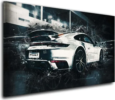 Produktbild von Auto Sportwagen 911 Pop Art Wandbild Leinwandbild XL Dekoration Kunst: 150x100x4cm