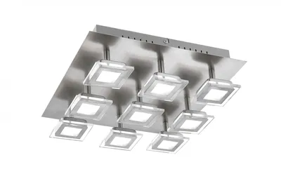 Obrázek produktu pro WOFI Cholet, 9 žárovek, LED, 3000 K, 300 lm, Nikl, Stříbrná, Bílá