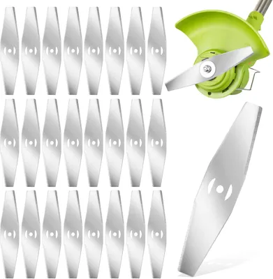 Produktbild von 24 Stück Rasentrimmer Messer, Ersatzmesser Rasenmäher, Freischneider Messer, Motorsense Ersatzklingen aus Metall, Rasentrimmer Zubehör Klingen