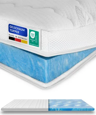 Produktbild von AM Qualitätsmatratzen | Premium Gelschaum-Topper | 120x200 cm | 6 cm Höhe | Matratzentopper | 120/200 | Gel Topper