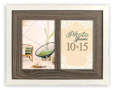 Image de Cadre photo en bois rectangulaire marron pour 10x15 cm