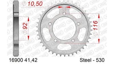 Produktbild von AFAM Kettenrad 16900-41 Hinten Stahl