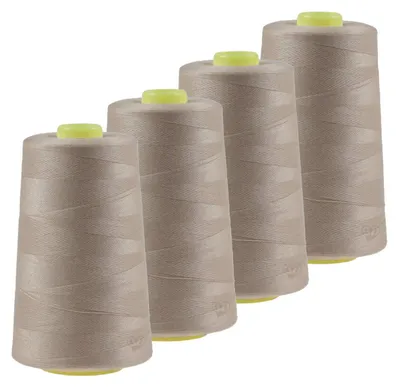 Produktbild von 4 x 4572m Qualitäts Overlock-Garn Overlock-Nähgarn Farben 661 bis 700, Farbe:A689 zartes rosabeige