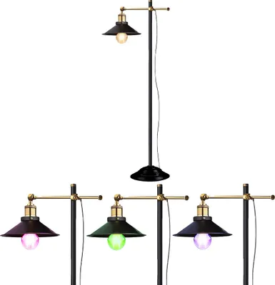 Produktbild von RGB LED Stehlampe, Altmessing, schwarz, LENIUS