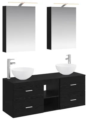 Productafbeelding van vidaXL Badkameraccessoireset, 5 stuks, zwart eikenhout