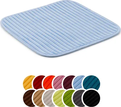 Produktbild von liebling Badteppich mit Anti-Rutsch-Beschichtung aus PVC Noppen, Cord-Optik, 100% Polyester, 50 x 45 cm, Fußbodenheizung geeignet, hellblau