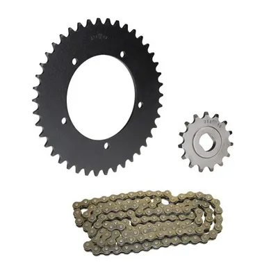 Produktbild von Kettensatz 3-teilig schwarz 15/42 Zähne für Hercules MK 1 2 S (Alufelgen) / Supra 4 GP