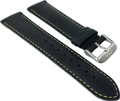 Produktbild von s.Oliver | Uhrenarmband 19mm Leder schwarz Kontrastnaht | SO-1717-LM