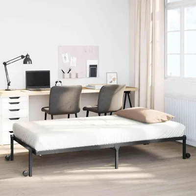 Obrázok produktu pre Maison Exclusive - Skladacia posteľ bez matraca Čierna 90x190 cm Oceľ
