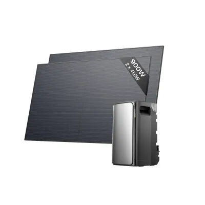 Produktbild von ECOFLOW STREAM Ultra Balkonkraftwerk mit Speicher 900W, 1,92kWh Speicher für Balkonkraftwerk, 2x 450W Solarpanel