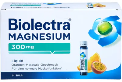 Produktbild von Biolectra Magnesium 300 mg aktiv Liquid Orangen-Maracuja-Geschmack, 14 St. Lösung