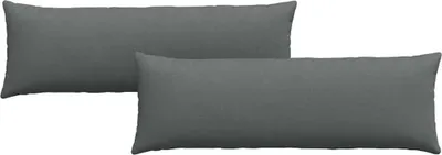Immagine prodotto di vidaXL Cuscini per divano 2 pezzi in tessuto grigio scuro 120 x 40 cm