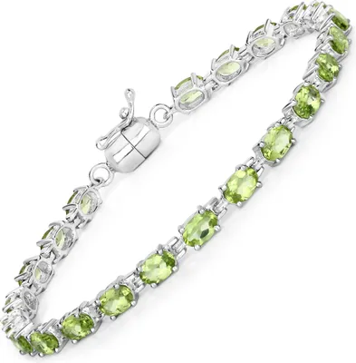 Produktbild von Vira Jewels Armband 925/- Sterling Silber 19cm weiß Peridot 147260010