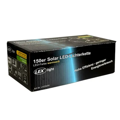 150er LED Solar Lichterkette Weihnachtsbeleuchtung Aussen warmweiß
