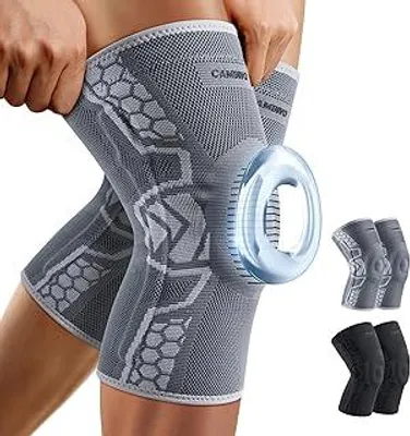 NuCamper Ginocchiera Ortopedica,Tutore Fascia Ginocchio Antiscivolo di Compressione per Uomo e Donna, Supporto Ginocchiera Sportiva per Artrite