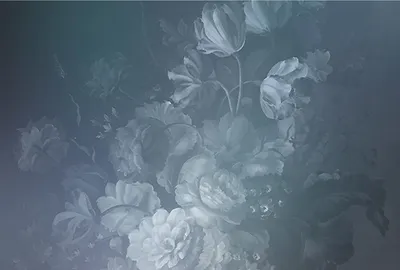 Produktbild von Tadessi Fototapete | Blumen | 4.00 m x 2.70 m | Blau |  | Wandbild | Digitaldruck