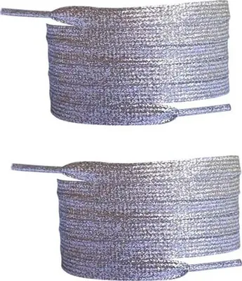 Produktbild von Glitzerschnürsenkel - Silber - Flach - 140 cm