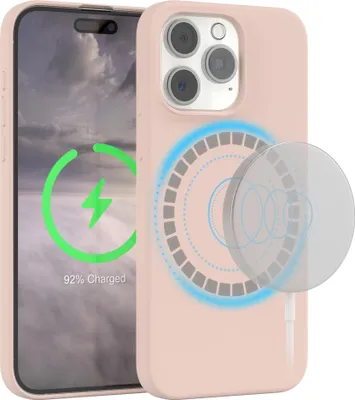 Produktbild von EAZY CASE Silikon MagSafe Handyhülle kompatibel mit Apple iPhone 15 Pro Max Hülle mit Kameraschutz, Silikonhülle, Schutzhülle Rosa