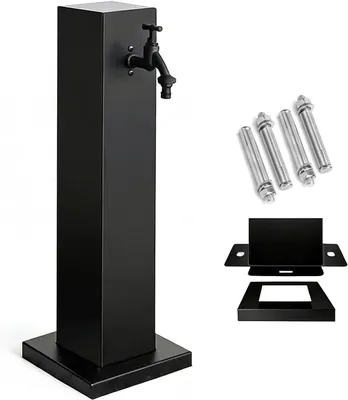Productafbeelding van Waterzuil Buiten - Tuinkraan Hydrant - Jaarrond Water - Vorstbestendig Tot -40°C - 60 cm Hoog - Zilver