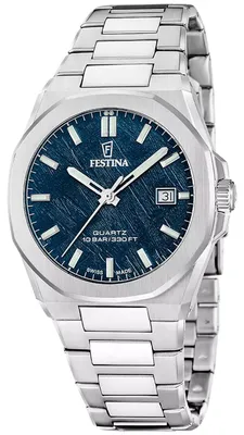 Festina F20100/4 Herrenuhr Stahl/Blau mit Saphirglas 1