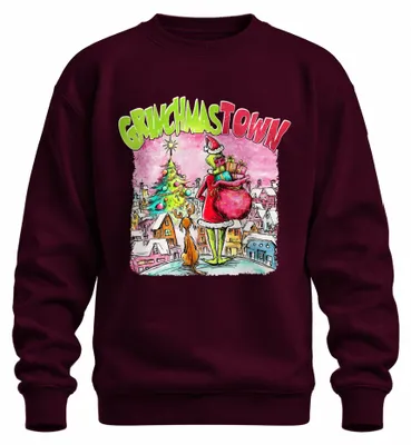 Produktbild von Grinchmastown Grinch Weihnachtsmann Hund Max Weihnachten Sweatshirt Pullover, Burgundy, L