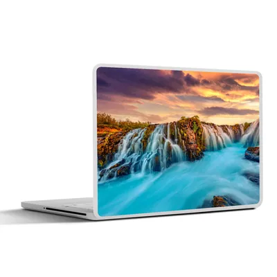 Produktbild von MuchoWow® Laptop Aufkleber Sticker Cover Wasserfall - Landschaft - Wolken - Natur 36.5x27.5 cm - Laptop-Sticker